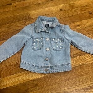 Used gap girls Jean jacket 4 toddler